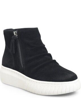 Sofft Portland Platform Boots Suede Leather Ankle Booties Black Size 9.5 NEW